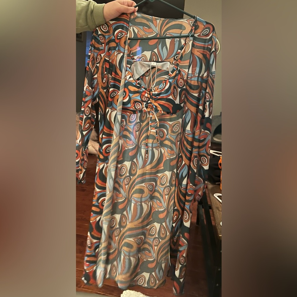 NWT Long Beach duster coverup with matching bikini top